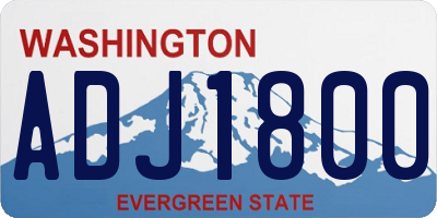 WA license plate ADJ1800