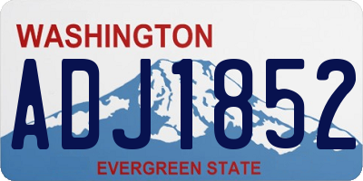 WA license plate ADJ1852