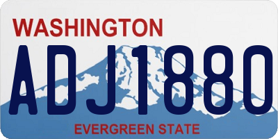 WA license plate ADJ1880