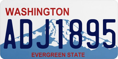 WA license plate ADJ1895