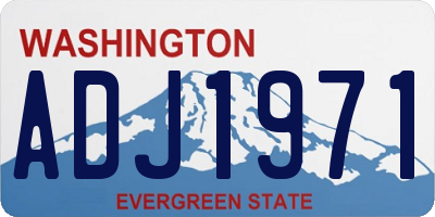WA license plate ADJ1971
