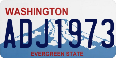 WA license plate ADJ1973