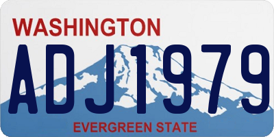 WA license plate ADJ1979