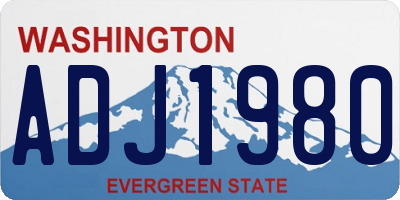 WA license plate ADJ1980