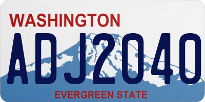 WA license plate ADJ2040