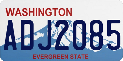 WA license plate ADJ2085