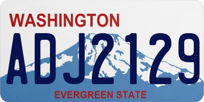WA license plate ADJ2129