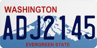 WA license plate ADJ2145