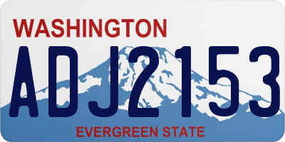 WA license plate ADJ2153