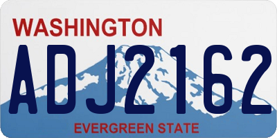 WA license plate ADJ2162