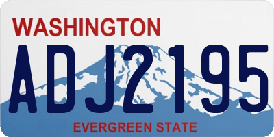 WA license plate ADJ2195