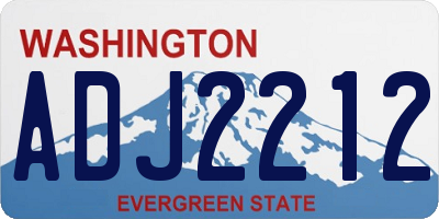 WA license plate ADJ2212