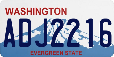 WA license plate ADJ2216