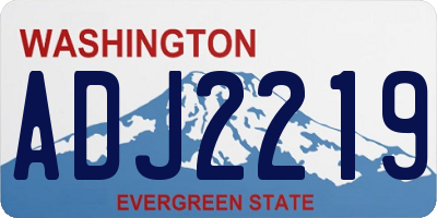 WA license plate ADJ2219