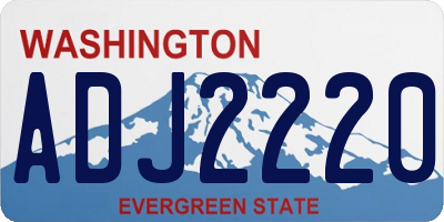 WA license plate ADJ2220