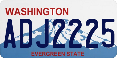 WA license plate ADJ2225