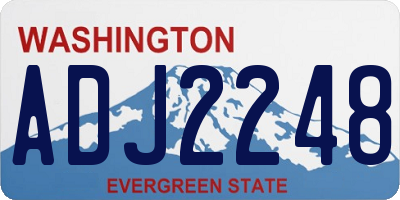 WA license plate ADJ2248