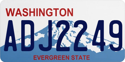 WA license plate ADJ2249