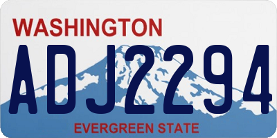 WA license plate ADJ2294