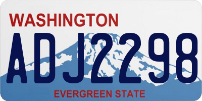 WA license plate ADJ2298