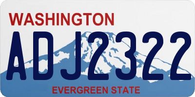 WA license plate ADJ2322