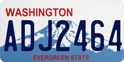 WA license plate ADJ2464