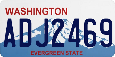 WA license plate ADJ2469