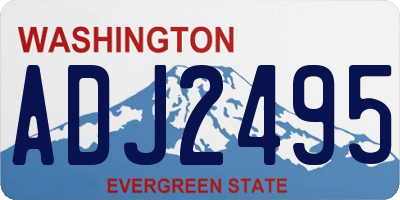 WA license plate ADJ2495