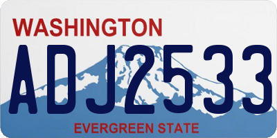 WA license plate ADJ2533