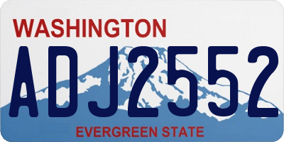 WA license plate ADJ2552