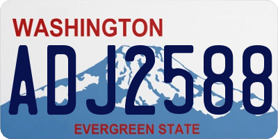 WA license plate ADJ2588