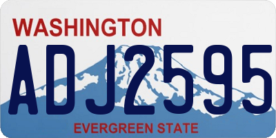 WA license plate ADJ2595