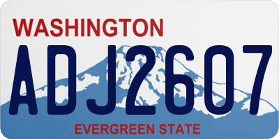 WA license plate ADJ2607
