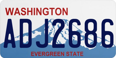 WA license plate ADJ2686