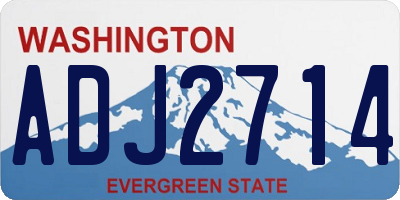 WA license plate ADJ2714