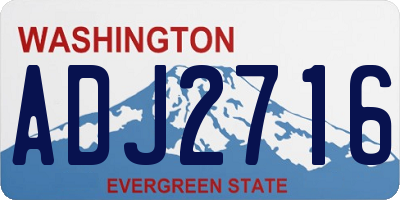 WA license plate ADJ2716