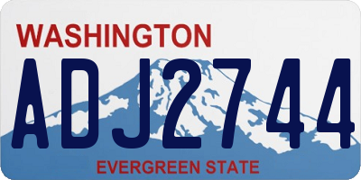 WA license plate ADJ2744