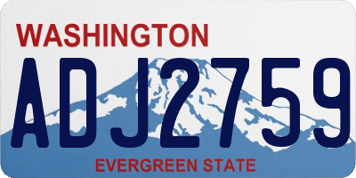 WA license plate ADJ2759