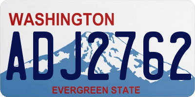 WA license plate ADJ2762
