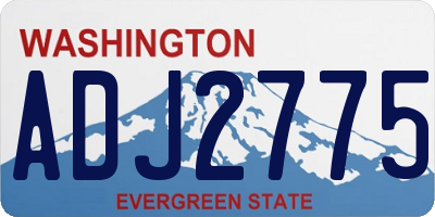WA license plate ADJ2775