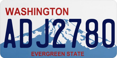 WA license plate ADJ2780