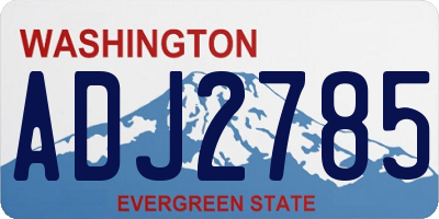 WA license plate ADJ2785