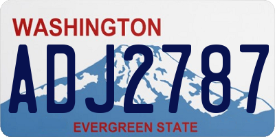 WA license plate ADJ2787