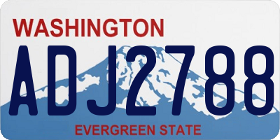 WA license plate ADJ2788