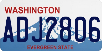 WA license plate ADJ2806