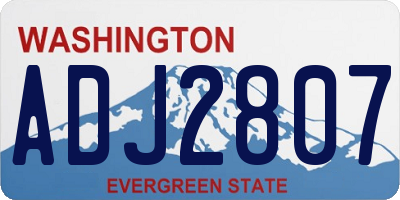 WA license plate ADJ2807
