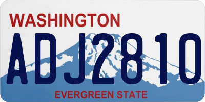 WA license plate ADJ2810