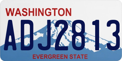 WA license plate ADJ2813