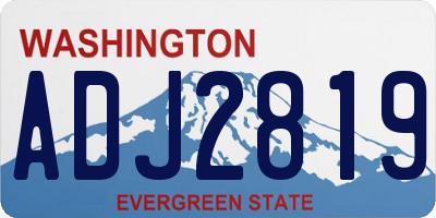 WA license plate ADJ2819