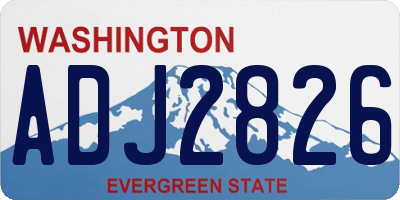 WA license plate ADJ2826